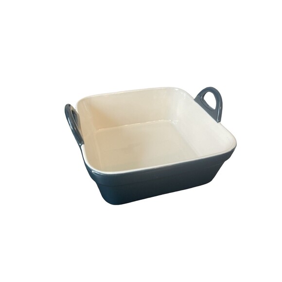 World Market Green Ceramic Bakeware Dish with Handles blue square - Picture 1 of 12